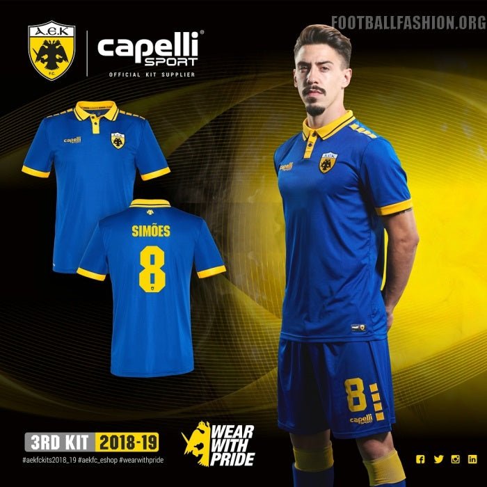 AEK 2018/19 Original Third Shirt Svarnas 24 Size S - Shorty Football Shirts