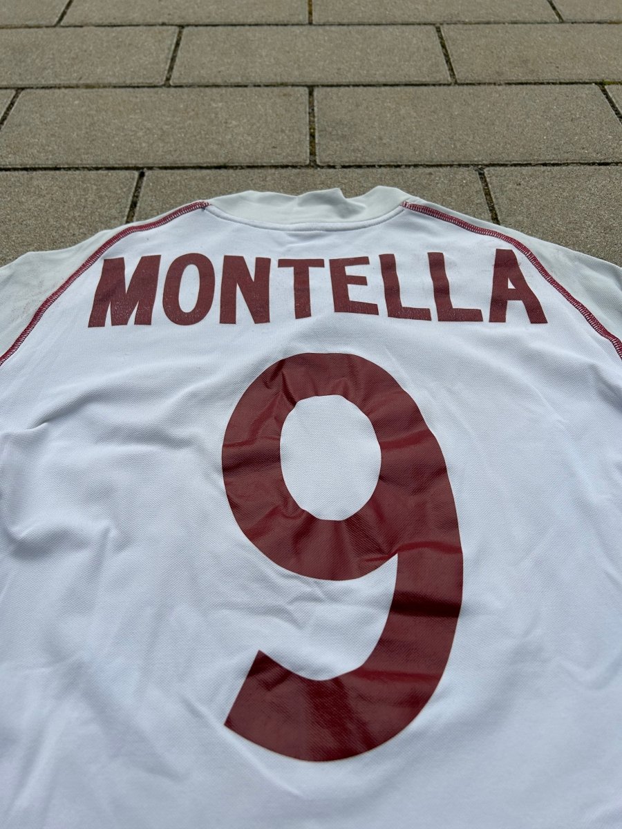 AS Roma 2002/03 Original Away Shirt Montella 9 L/S Size XL - Shorty Football Shirts