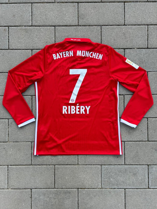 Bayern München 2016/17 Original Home Shirt Ribery 7 L/S Size L - Shorty Football Shirts