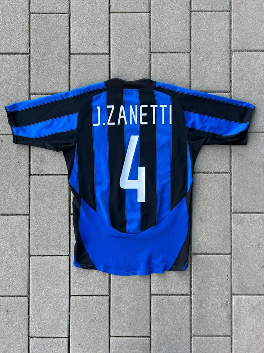 Inter Milan 2003/04 Original Home Shirt J. Zanetti 4 Size XS/S - Shorty Football Shirts