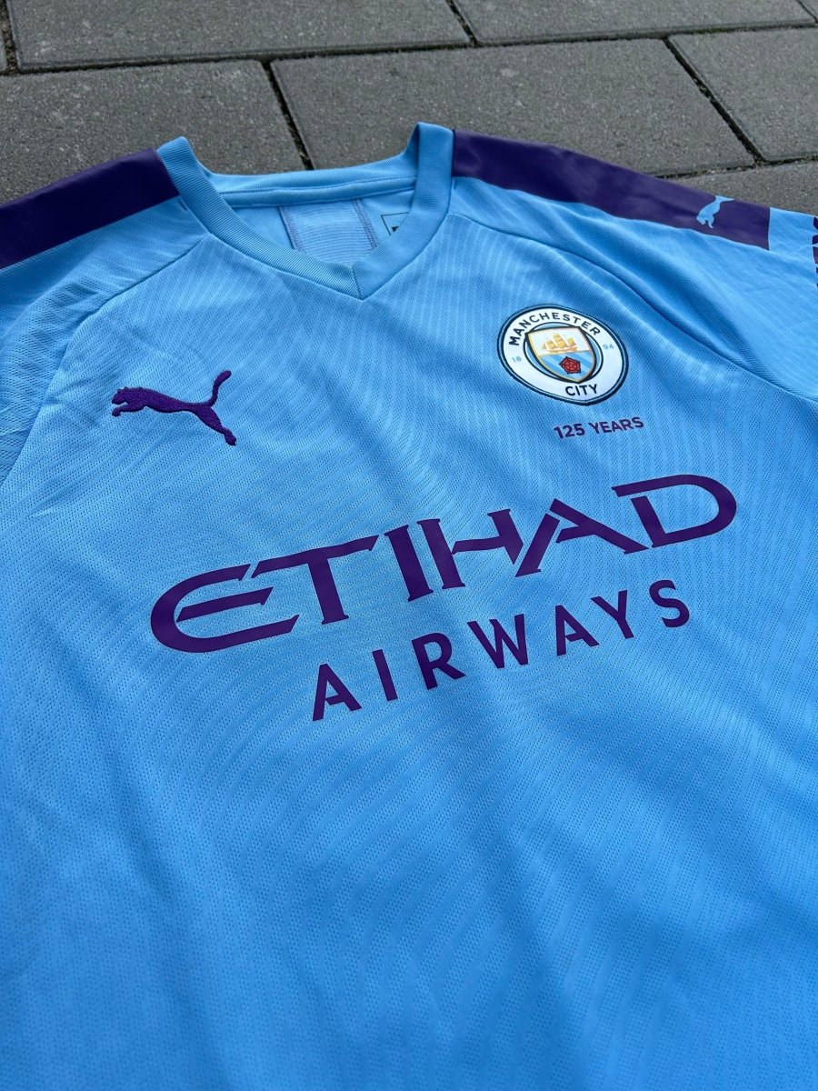 Manchester City 2019/20 Original Home Shirt David Silva 21 L/S Size S - Shorty Football Shirts