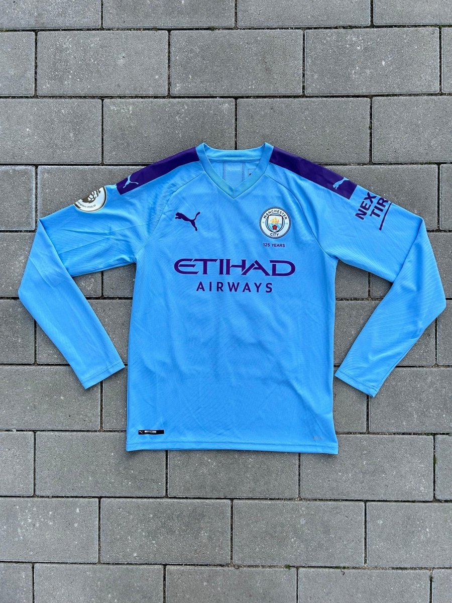 Manchester City 2019/20 Original Home Shirt David Silva 21 L/S Size S - Shorty Football Shirts