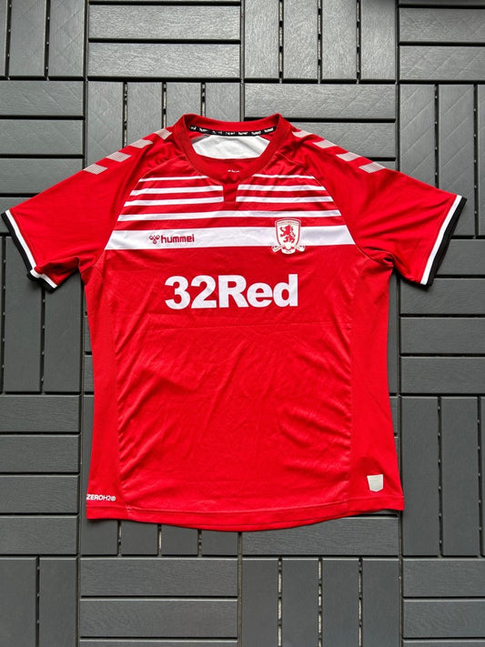 Middlesbrough 2019/20 Authentic Home Shirt Size M - Shorty Football Shirts