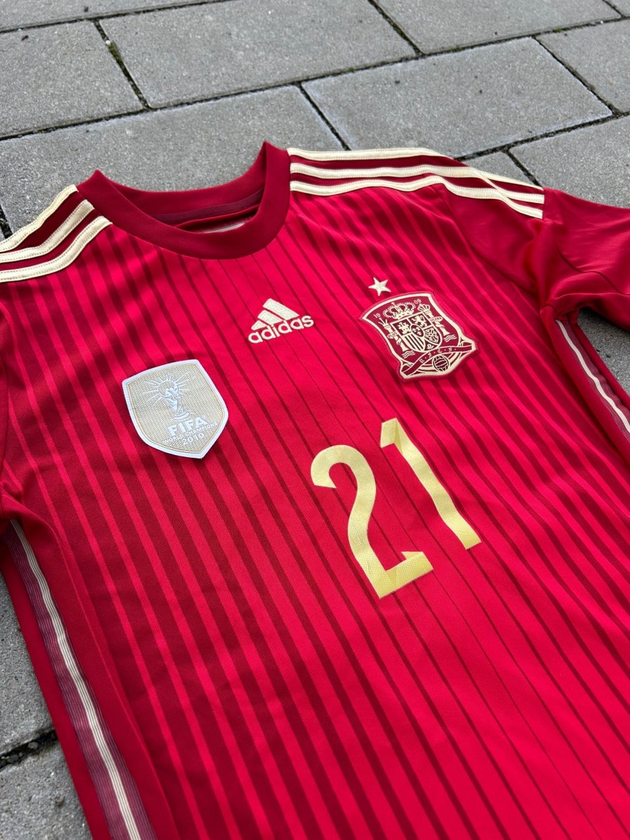 Spain 2014/15 Original Home Shirt Silva 21 15 - 16YRS Kids - Shorty Football Shirts