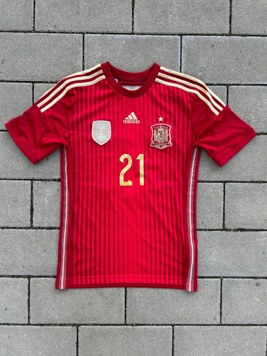 Spain 2014/15 Original Home Shirt Silva 21 15 - 16YRS Kids - Shorty Football Shirts
