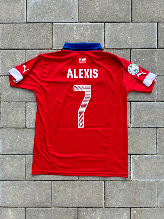 Chile 2014/15 Authentic Home Shirt Alexis Sánchez #7 Size L