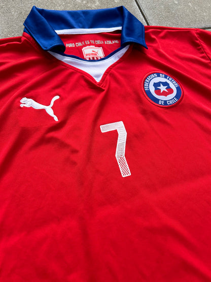 Chile 2014/15 Authentic Home Shirt Alexis Sánchez #7 Size L