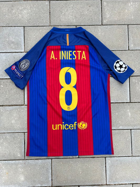 Barcelona 2016/17 Authentic Home Shirt Iniesta #8 Size S