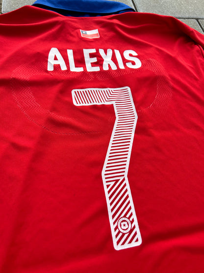 Chile 2014/15 Authentic Home Shirt Alexis Sánchez #7 Size L