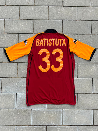 Roma 2002/03 Authentic European Home Shirt Batistuta #33 Size XL