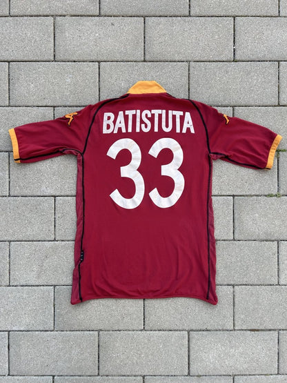 AS Roma 2002/03 Original Home Shirt Batistuta #33 Size L - Shorty Football Shirts