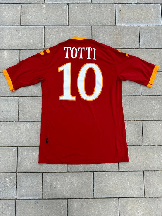 AS Roma 2009/10 Authentic Home Shirt Totti 10 Size L - Shorty Football Shirts