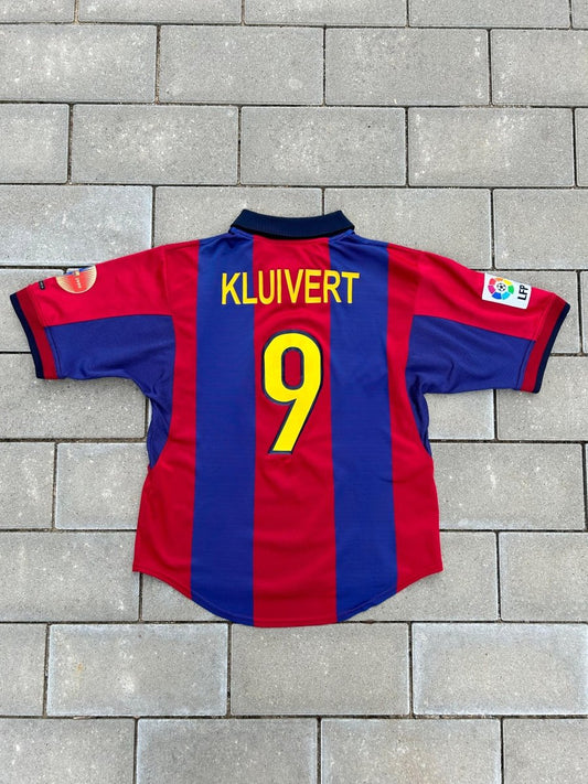 Barcelona 2000/01 Authentic Home Shirt Kluivert 9 Size S - Shorty Football Shirts
