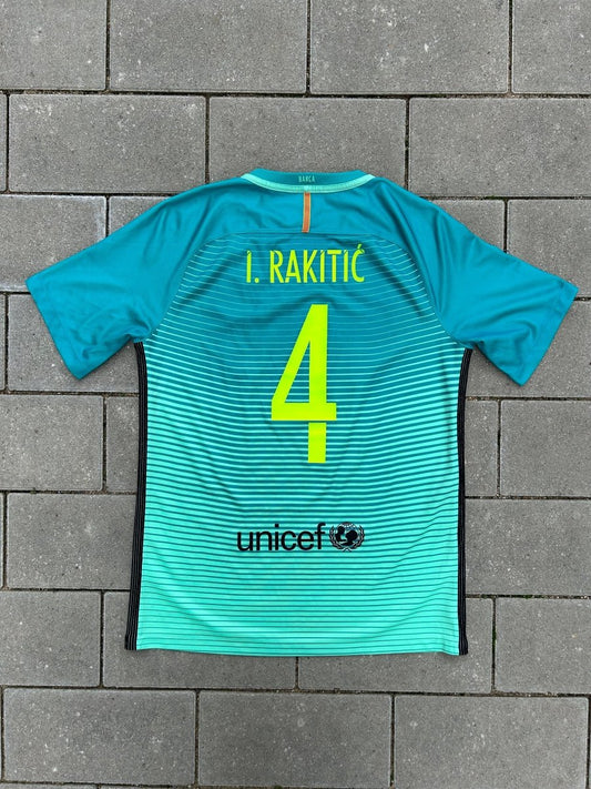 Barcelona 2016/17 Original Third Shirt Rakitic 4 Size M - Shorty Football Shirts