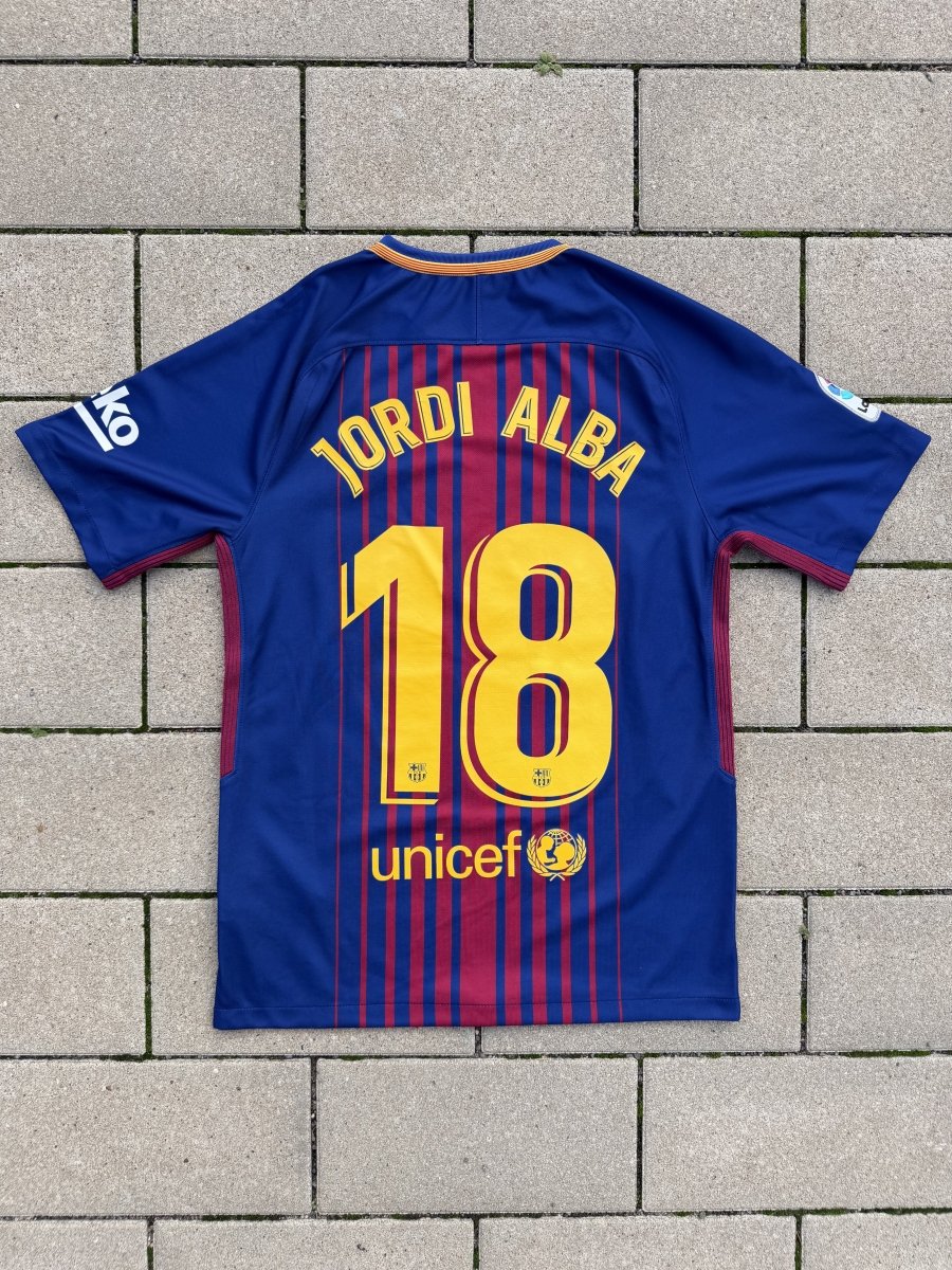 Barcelona 2017/18 Original Home Shirt Jordi Alba #18 Size S - Shorty Football Shirts