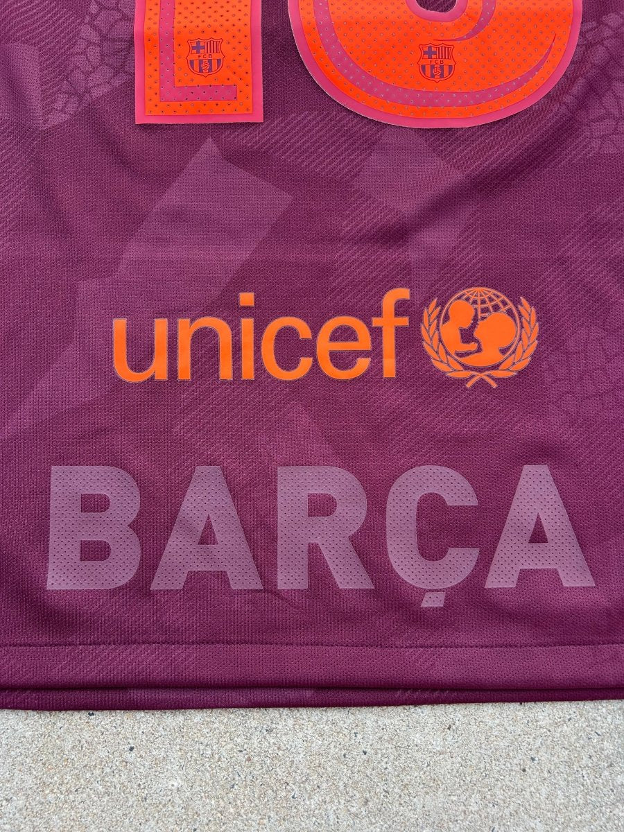 Barcelona 2017/18 Original Third Shirt Messi 10 Size L - Shorty Football Shirts