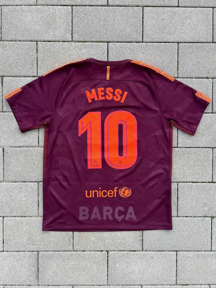 Barcelona 2017/18 Original Third Shirt Messi 10 Size L - Shorty Football Shirts