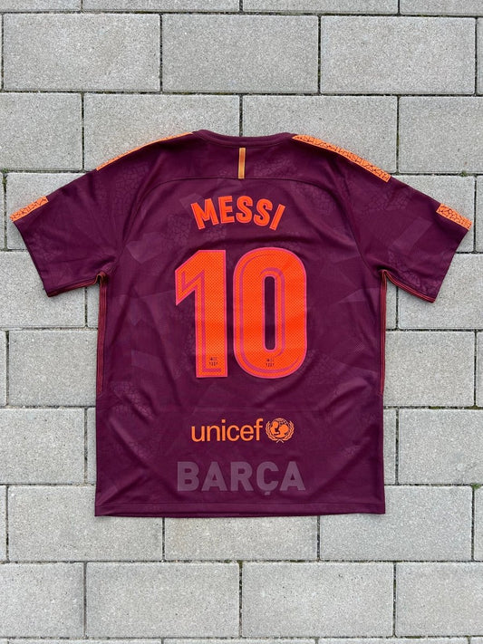 Barcelona 2017/18 Original Third Shirt Messi 10 Size L - Shorty Football Shirts