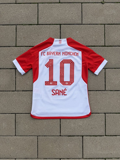 Bayern München 2023/24 Original Home Shirt Sané #10 Size 140 9/10Y Kids - Shorty Football Shirts