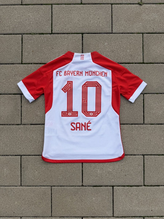Bayern München 2023/24 Original Home Shirt Sané #10 Size 140 9/10Y Kids - Shorty Football Shirts