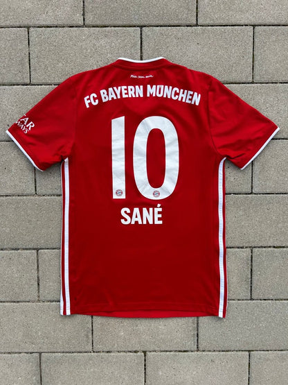 Bayern München 2020/21 Original Home Shirt Sané 10 Size S - Shorty Football Shirts
