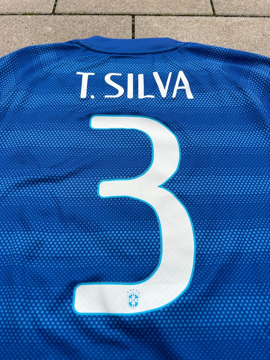 Brazil 2014/15 Original Away Shirt T. Silva 3 Size L - Shorty Football Shirts