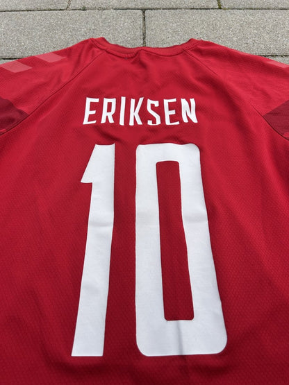 Denmark 2022/23 Original Home Shirt Eriksen #10 Size S Kids - Shorty Football Shirts