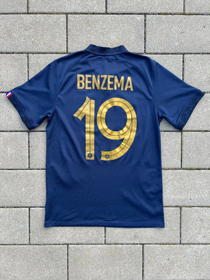 France 2022/23 Original Home Shirt Benzema 19 Size S - Shorty Football Shirts