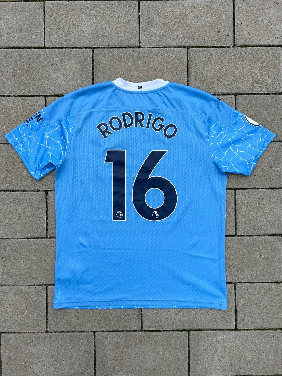 Manchester City 2020/21 Original Home Shirt Rodrigo 16 Size L - Shorty Football Shirts