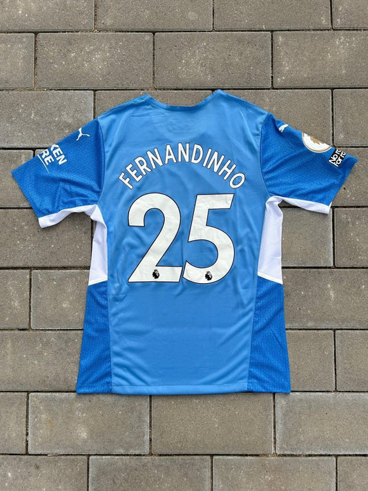 Manchester City 2021/22 Authentic Home Shirt Fernandinho 25 Size XL - Shorty Football Shirts
