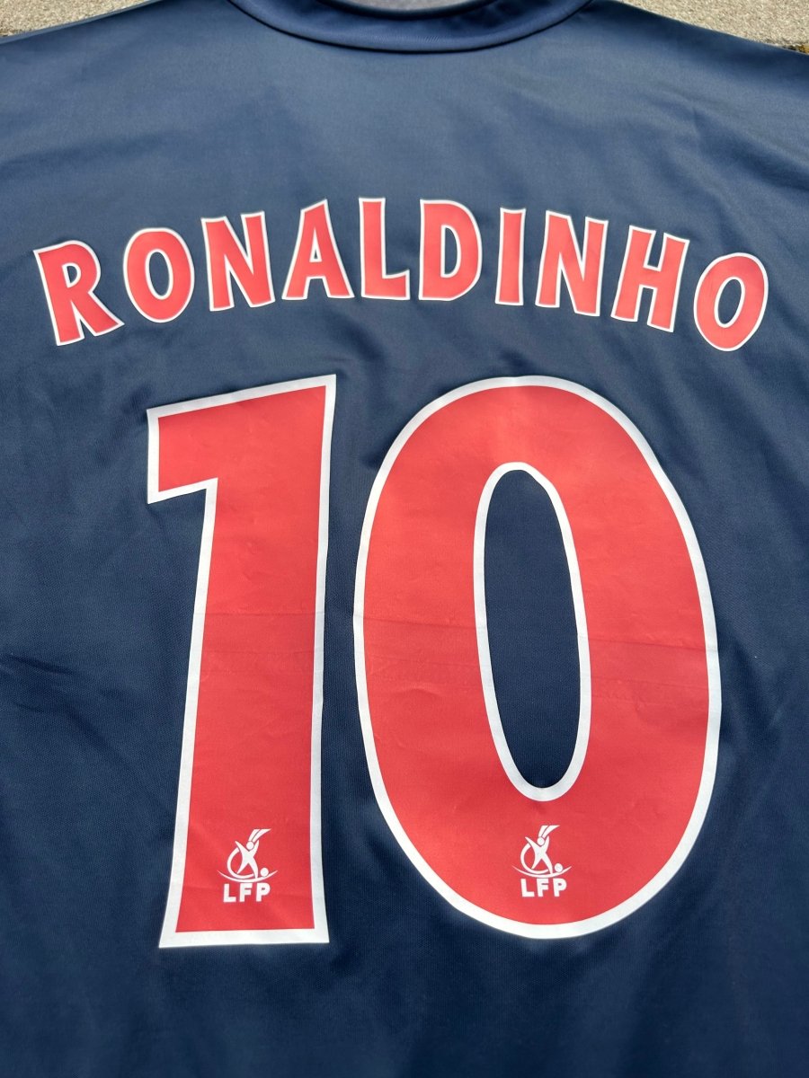 PSG 2002/03 Original Home Shirt Ronaldinho 10 Size L - Shorty Football Shirts