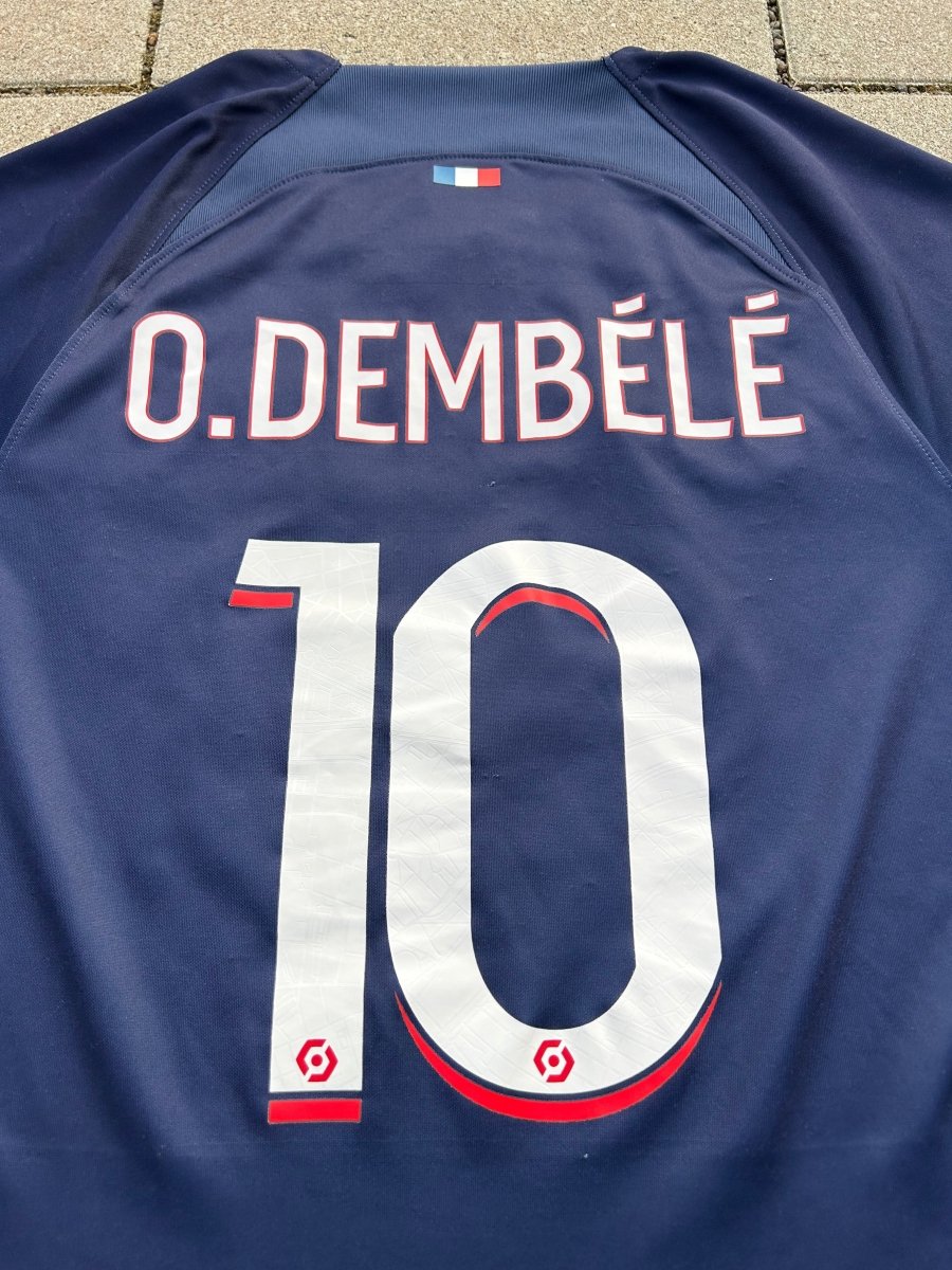 PSG 2023/24 Original Home Shirt Dembélé 10 Size S - Shorty Football Shirts