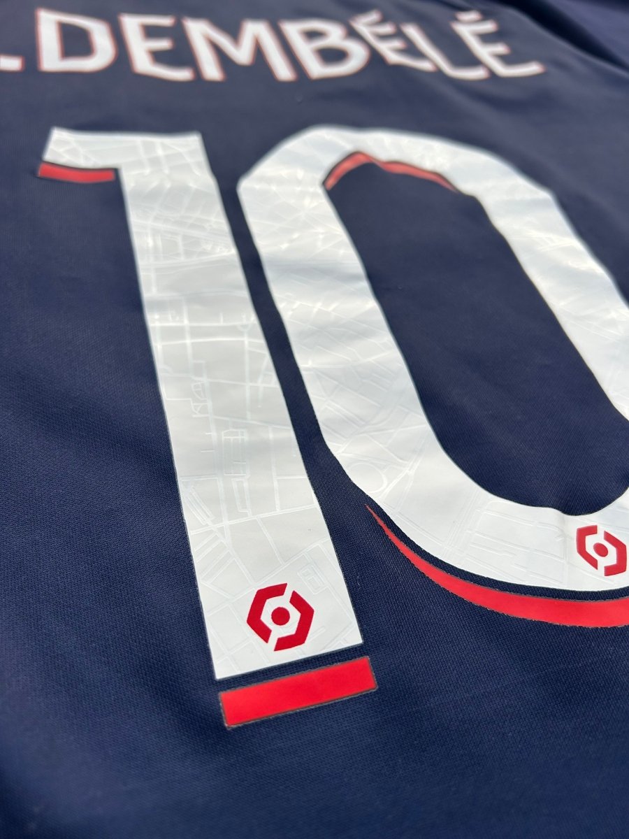 PSG 2023/24 Original Home Shirt Dembélé 10 Size S - Shorty Football Shirts