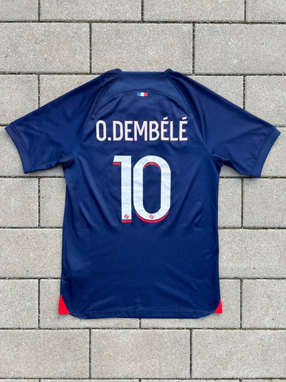 PSG 2023/24 Original Home Shirt Dembélé 10 Size S - Shorty Football Shirts