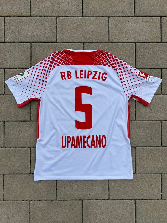 RB Leipzig 2017/18 Original Home Shirt Upamecano 5 Size L - Shorty Football Shirts