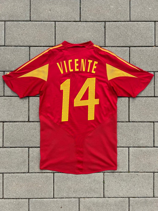 Spain 2004/06 Original Home Shirt Vicente 14 Size S - Shorty Football Shirts